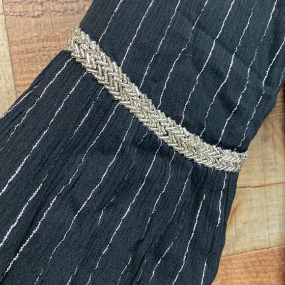 Chelsea & Violet Black & Metallic Swing Dress Medium - Picture 3 of 10